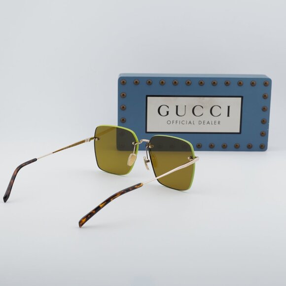 Gucci GG1955SA 004 Square Sunglasses - Gold/Green/Brown main image 8